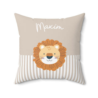 Baumwoll-Kissen I Personalisiert I Löwe I Streifen