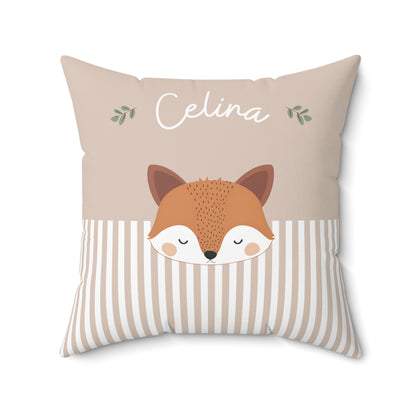 Baumwoll-Kissen I Personalisiert I Fuchs I Streifen